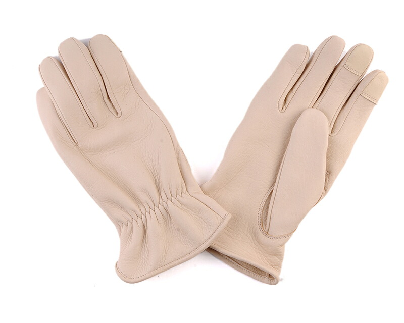 【DIN MARKET】 【4589975582392】GMG-08 DEER SKIN GLOVE レギュラー アイボリー XLサイズ｜GLOBAL MOTO
