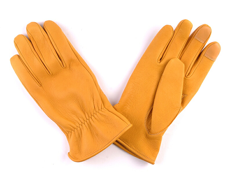 【DIN MARKET】 【4589975582408】GMG-08 DEER SKIN GLOVE レギュラー ゴールド XSサイズ|GLOBAL MOTO
