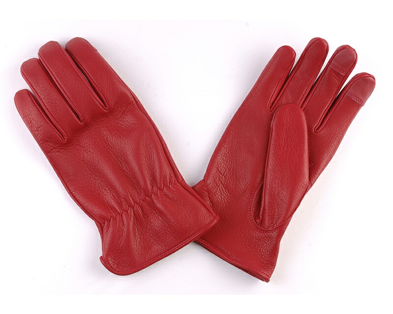【DIN MARKET】 【4589975582491】GMG-08 DEER SKIN GLOVE レギュラー レッド XLサイズ|GLOBAL MOTO
