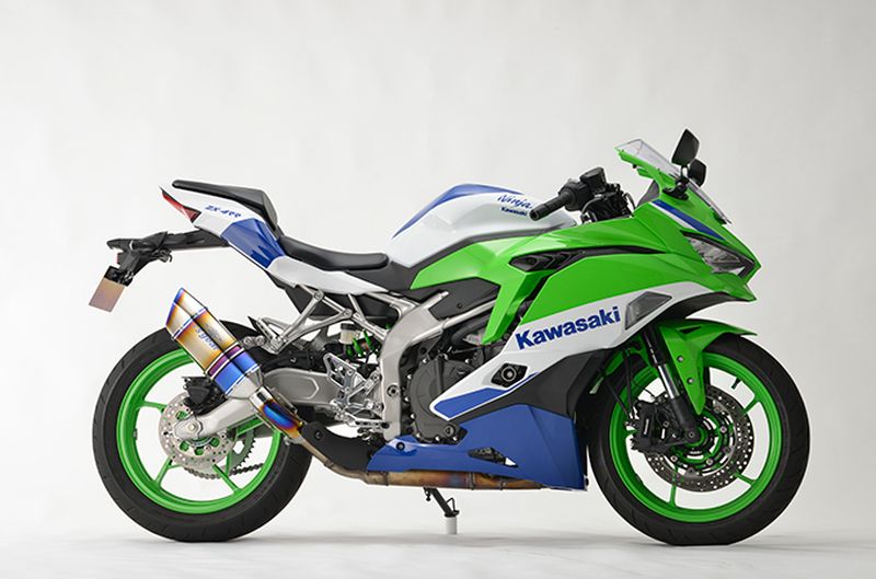 r's gear アールズギア GPスペック スリップオン チタンドラッグブルー ZX-4R SE('23～)・ZX-4RR KRT EDITION('23～)/40th EDITION('23～)