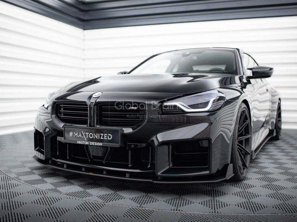 BMW M2 クーペ G87 フロント リップ スポイラー V2 / フロント スプリッター エプロン バンパー ディフューザー スカート レーシング|グローバルブレイン