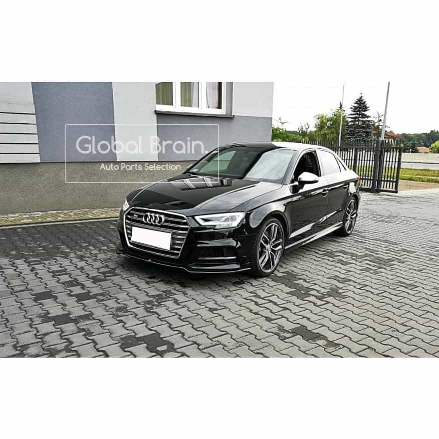アウディ A3 8V Sライン/ S3 後期 フロント バンパー リップ スポイラー Ver.2/ audi スプリッター ディフューザー エアロ パーツ カスタム チューン|グローバルブレイン