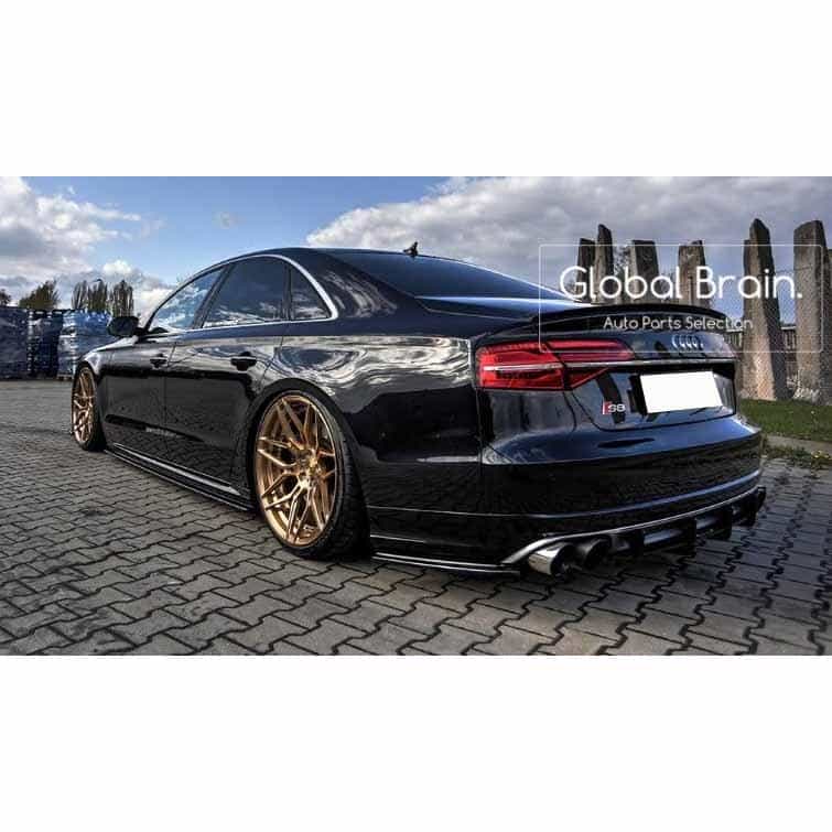 アウディ S8 D4 リア サイド スプリッター スパッツ/ audi スプリッター ディフューザー エアロ パーツ カスタム チューン｜グローバルブレイン