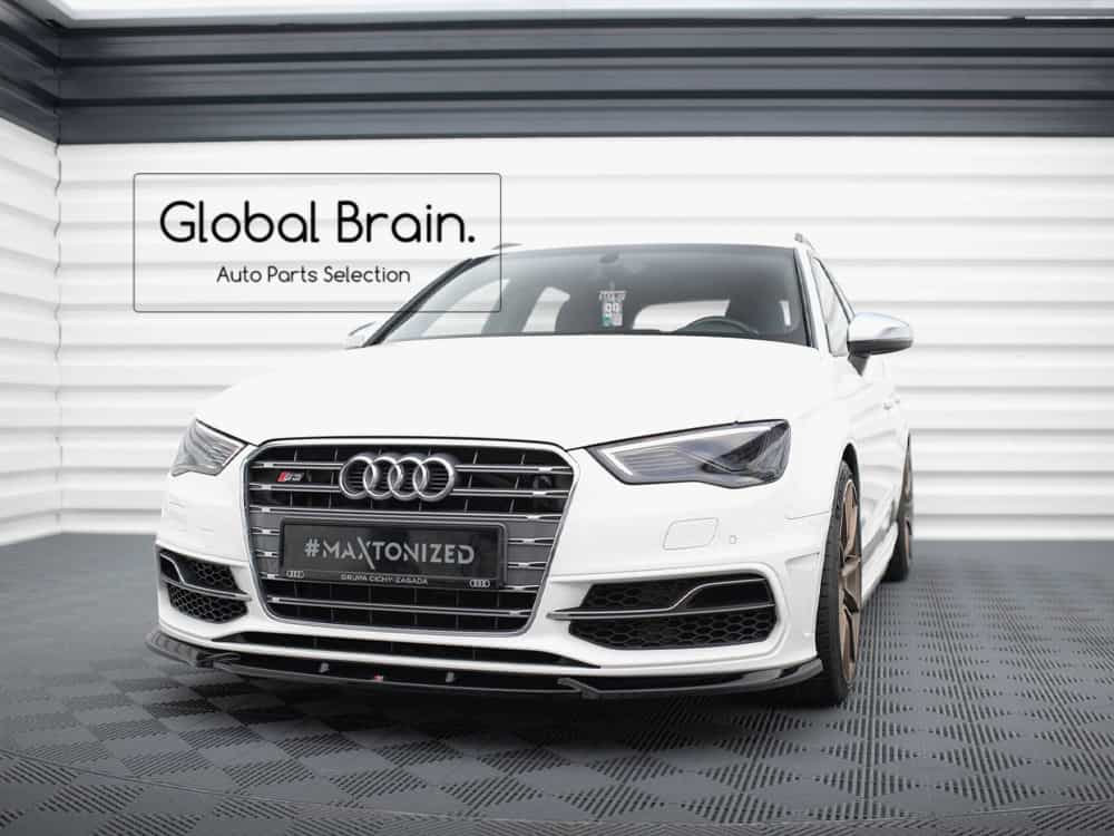 アウディ S3 8V 前期 / A3 8V Sライン スポーツバック フロント リップ スポイラーV2/ AUDI スプリッター ディフューザー エアロ パーツ カスタム チューン|グローバルブレイン