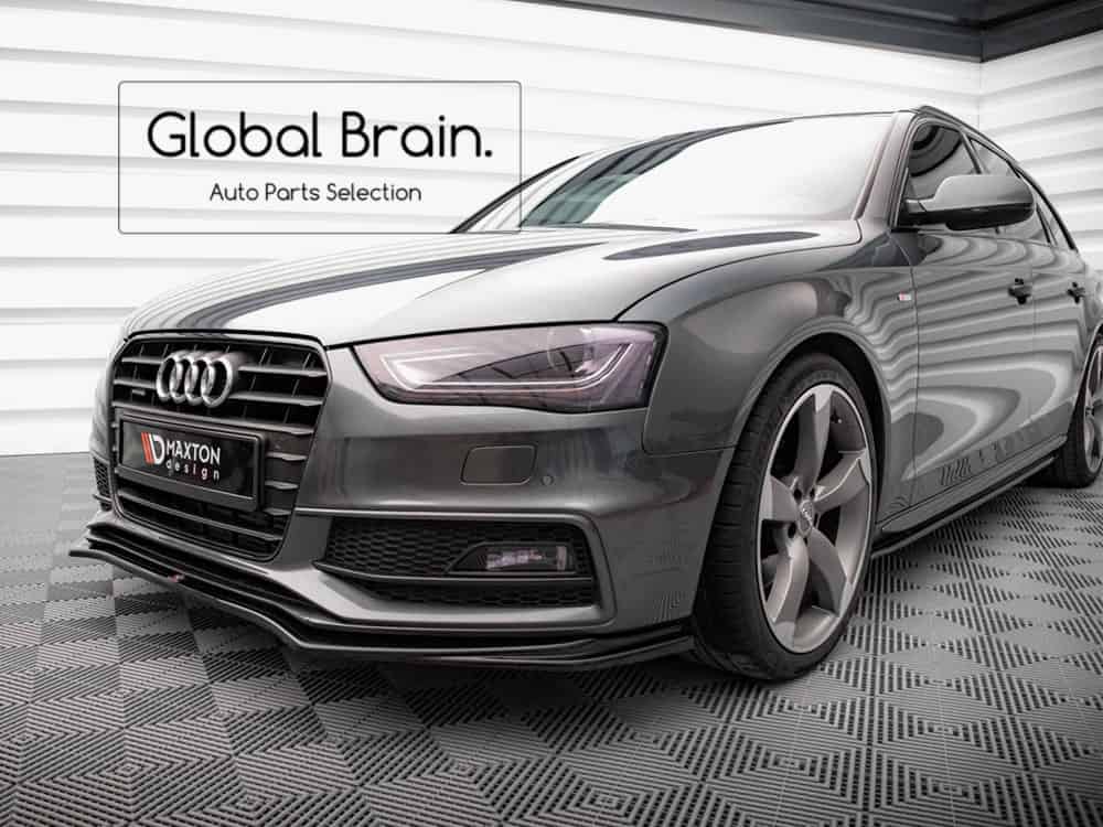 アウディ A4 B8 後期 Sライン/ S4 B8.5 フロント リップ スポイラー V4/ AUDI スプリッター ディフューザー エアロ パーツ カスタム チューン｜グローバルブレイン