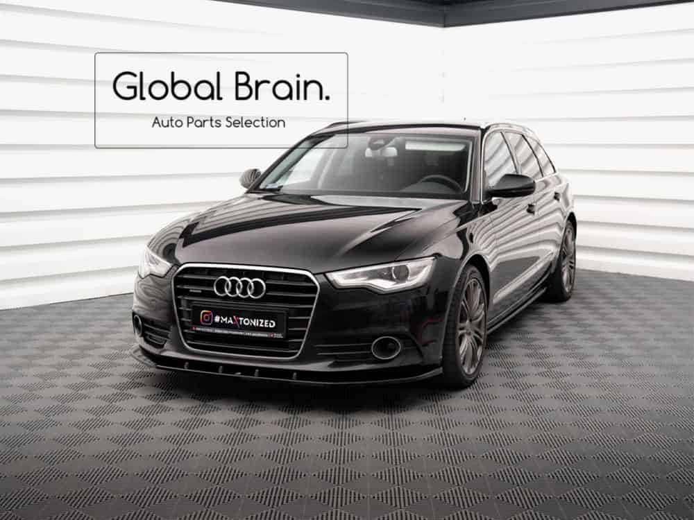 fアウディ A6 4G C7 前期 標準 フロント リップ スポイラー V3/ AUDI スプリッター ディフューザー エアロ パーツ カスタム チューン｜グローバルブレイン