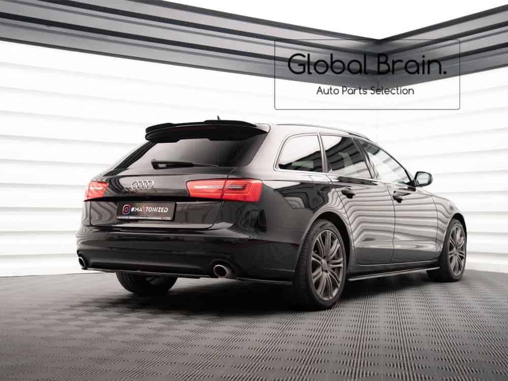 アウディ A6 4G C7 前期 標準 アバント リア サイド スプリッター リア スパッツ V2/ AUDI スプリッター ディフューザー エアロ パーツ カスタム チューン｜グローバルブレイン