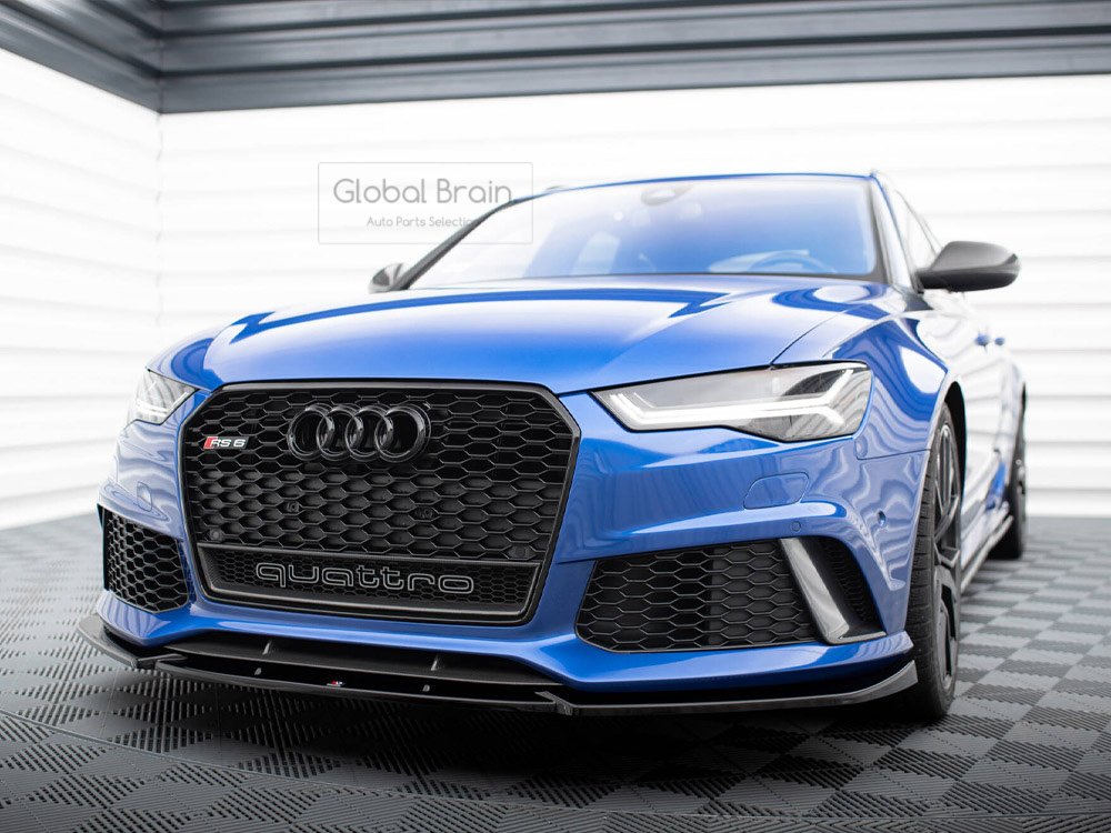 アウディ RS6 4G 後期 フロント リップ スポイラー V4/ audi スプリッター ディフューザー エアロ パーツ カスタム チューン|グローバルブレイン