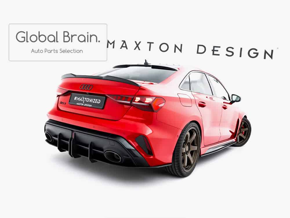 アウディ RS3 8Y 後期 リア ディフューザー フィン レーシング / フロント スプリッター エプロン バンパー ディフューザー スカート レーシング|グローバルブレイン