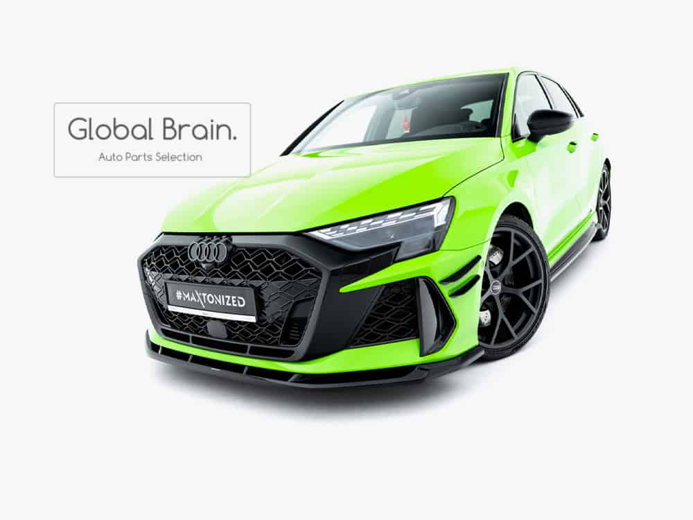 アウディ RS3 8Y 後期 スポーツバック フロント リップ スポイラー V1 / audi スプリッター ディフューザー エアロ パーツ カスタム チューン｜グローバルブレイン