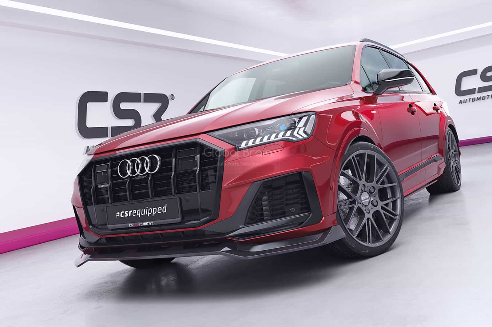 アウディ SQ7 Q7 Sライン 中期 フロント リップ スポイラー / フロント スプリッタ&mdash; エプロン バンパー ディフューザー フラップ 744｜グローバルブレイン 58,260円