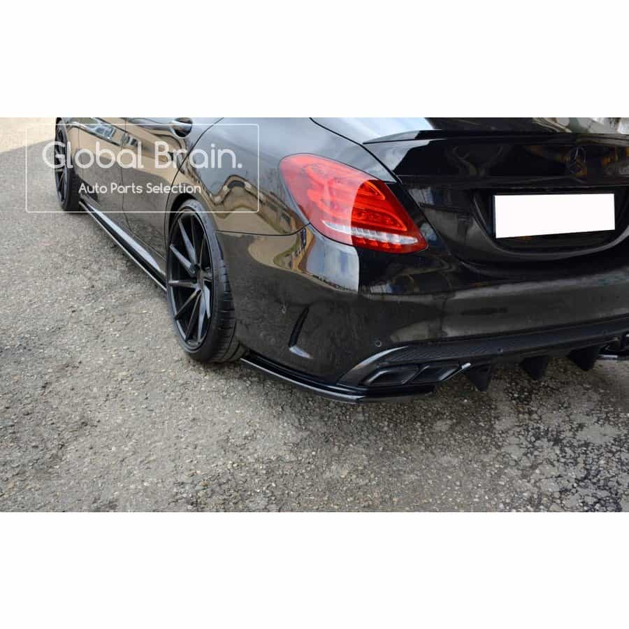 リアバンパー ディフューザー ブラック センター ベンツ Cクラス W205 S205 2015-2020 リア スポイラー カナード ブレード 高品質 リアバンパー ディフューザー ブラック センター ベンツ C