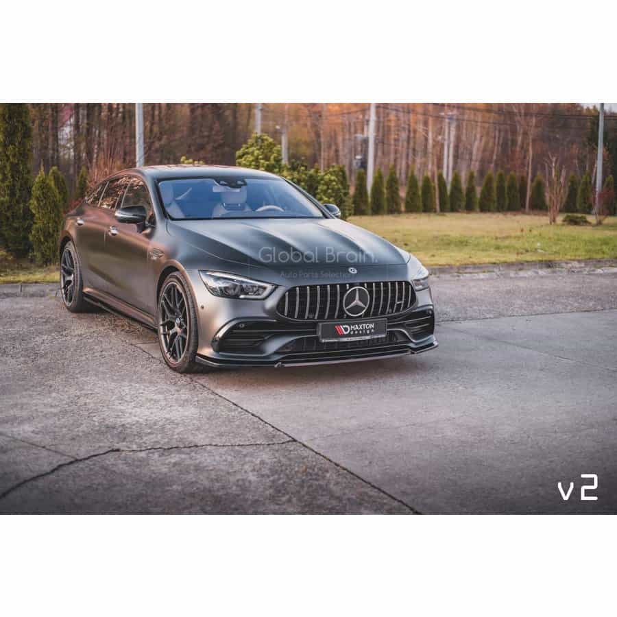 メルセデス AMG GT 53 フロント リップ スポイラーV2/ benz スプリッター ディフューザー エアロ パーツ カスタム チューン｜グローバルブレイン