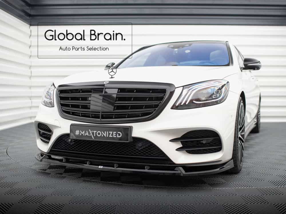 メルセデスベンツ Sクラス W222 後期 AMGライン フロント リップ スポイラーV2/ Benz スプリッター ディフューザー エアロ パーツ カスタム チューン|グローバルブレイン