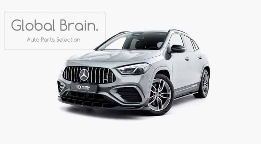 メルセデスベンツ GLA 35 AMG/ AMGライン 後期 H247 フロント リップ スポイラー V2/ benz スプリッター ディフューザー エアロ パーツ カスタム チューン｜グローバルブレイン