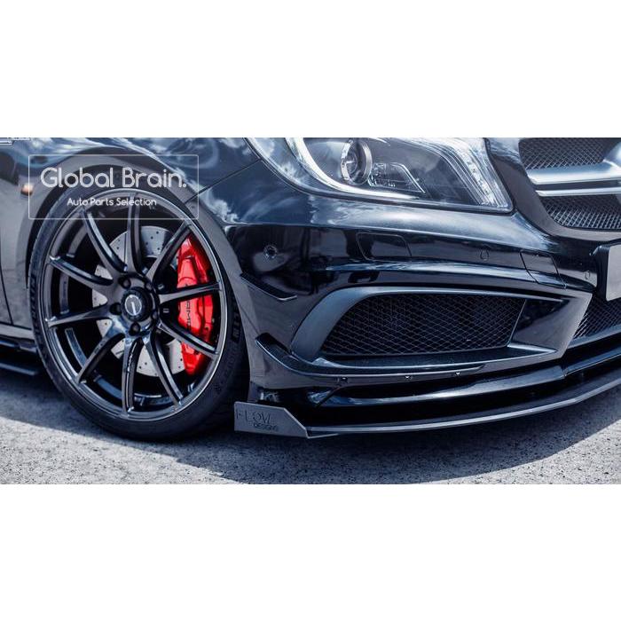 メルセデスベンツ Aクラス W176 A45 AMG / スポーツ 前期 - フロント リップスポイラー用 ウィングレット / スプリッター ディフューザー エアロ パーツ flow design|グローバルブレイン