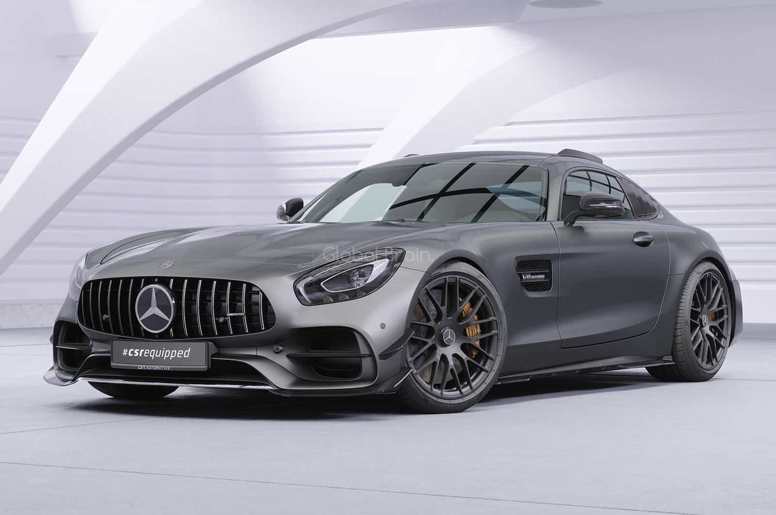 2017- メルセデス AMG GT S 後期 C190 フロント リップ スポイラー / フロント スプリッター バンパー ディフューザー フラップ 874｜グローバルブレイン