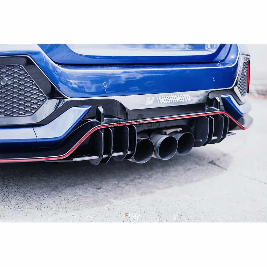 ホンダ シビック タイプR FK8 - リア センター ディフューザー / スプリッター ディフューザー エアロ パーツ flow design｜グローバルブレイン