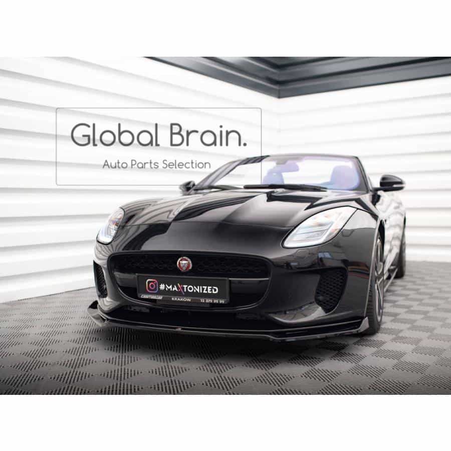 2017-2020 ジャガー Fタイプ フロント リップ スポイラー V2/ Jaguar スプリッター ディフューザー エアロ パーツ カスタム チューン|グローバルブレイン