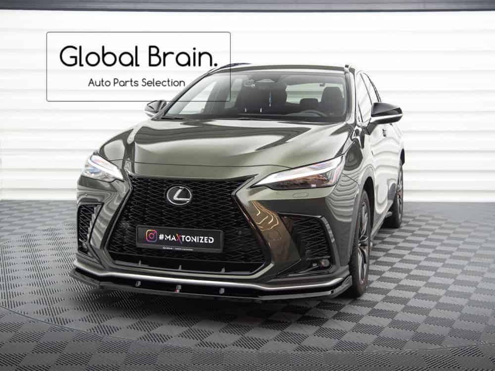 2021- レクサス NX Fスポーツ フロント リップ スポイラー V1/ LEXUS スプリッター ディフューザー エアロ パーツ カスタム チューン｜グローバルブレイン