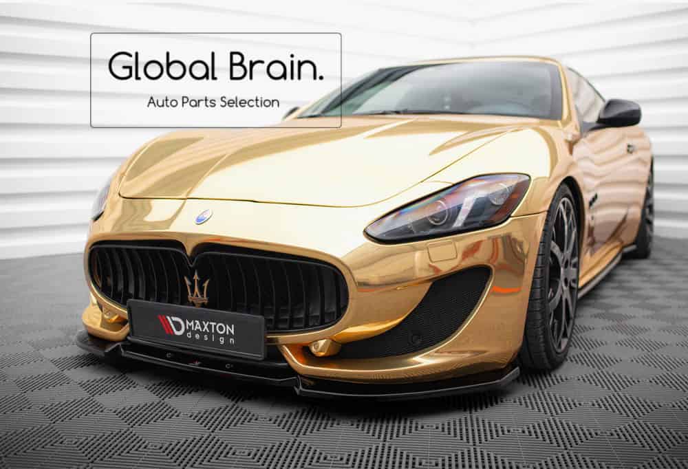 マセラティ グラントゥーリズモ スポーツ MC フロント リップ スポイラー V2/ Maserati スプリッター ディフューザー エアロ パーツ カスタム チューン｜グローバルブレイン