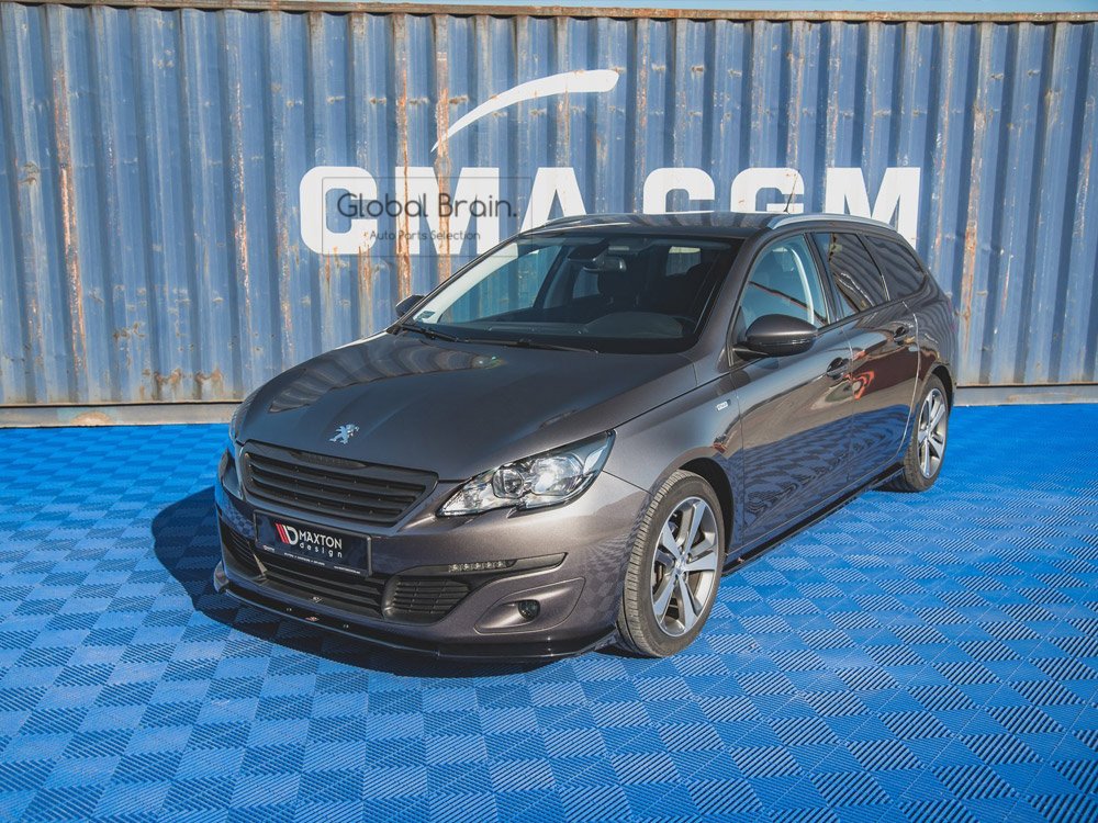 プジョー 308 T9 後期 フロント リップ スポイラー V2/ Peugeot スプリッター ディフューザー エアロ パーツ カスタム チューン｜グローバルブレイン