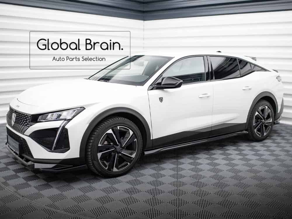 プジョー 408 サイド スカート カバー スポイラー/ peugeot スプリッター ディフューザー エアロ パーツ カスタム チューン｜グローバルブレイン