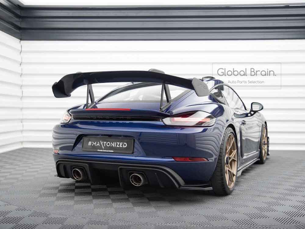 ポルシェ 718 ケイマン GT4 982 RS リア サイド スプリッター スパッツ/ PORSCHEスプリッター ディフューザー エアロ パーツ カスタム チューン｜グローバルブレイン