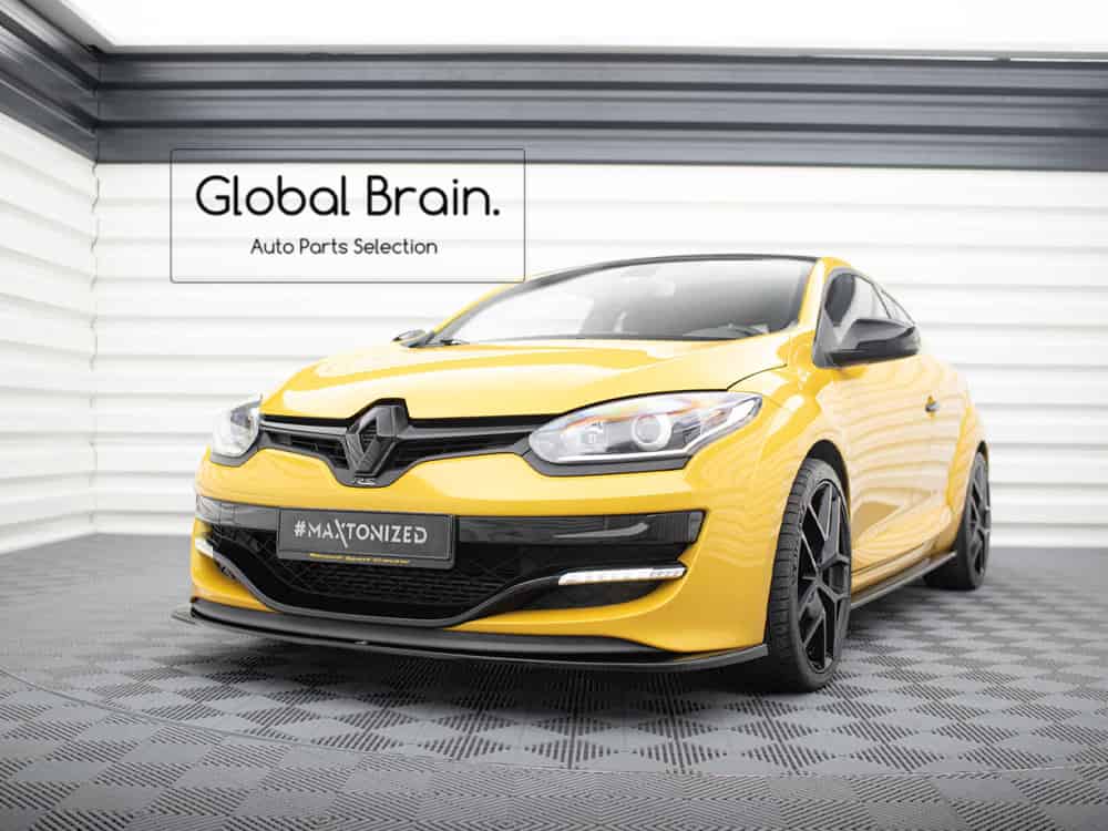 2010-2015 ルノー メガーヌ スポール RS フロント リップ スポイラーV2/ Renault スプリッター ディフューザー エアロ パーツ カスタム チューン|グローバルブレイン