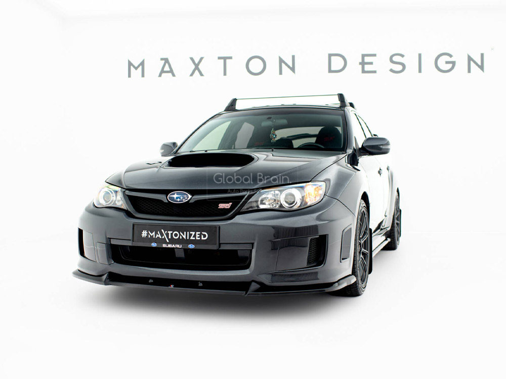 スバル インプレッサ WRX STI GVB GVF 後期 フロント リップ スポイラー V2 / フロント スプリッター アンダー エプロン バンパー ディフューザー｜グローバルブレイン