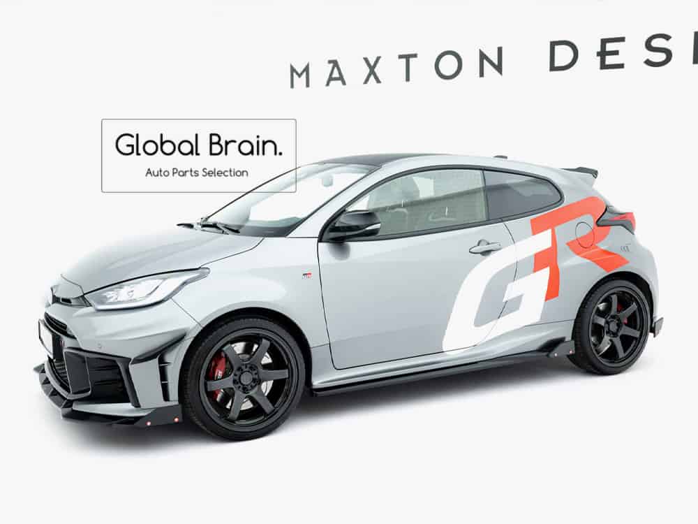 トヨタ GR ヤリス 後期 サイド スカート カバー スポイラー+ウィングレット/ TOYOTA スプリッター ディフューザー エアロ パーツ カスタム チューン｜グローバルブレイン