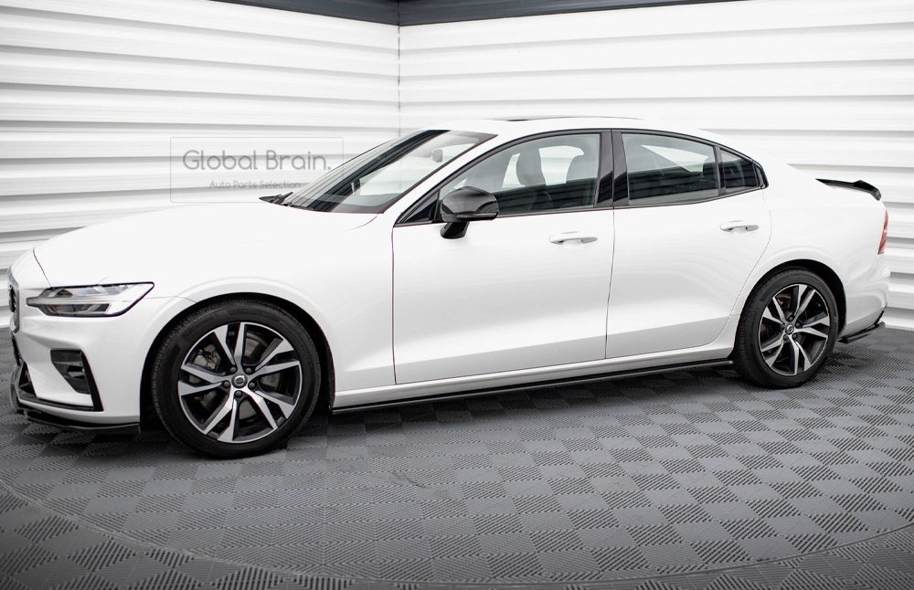 ボルボ S60 V60 B5 Rデザイン サイド スカート カバー スポイラー Ver.2/ Volvo スプリッター ディフューザー エアロ パーツ カスタム チューン｜グローバルブレイン