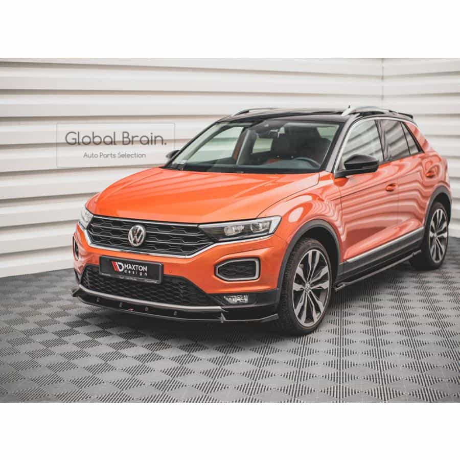 フォルクスワーゲン T-ROC Tロック ティ—ロック フロント リップ スポイラー V2/ VolksWagen スプリッター ディフューザー エアロ パーツ カスタム チューン|グローバルブレイン
