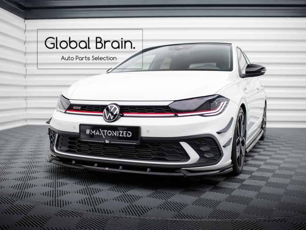 フォルクスワーゲン ポロ 2G 後期 フロント リップ スポイラー V2/ VW スプリッター ディフューザー エアロ パーツ カスタム チューン|グローバルブレイン