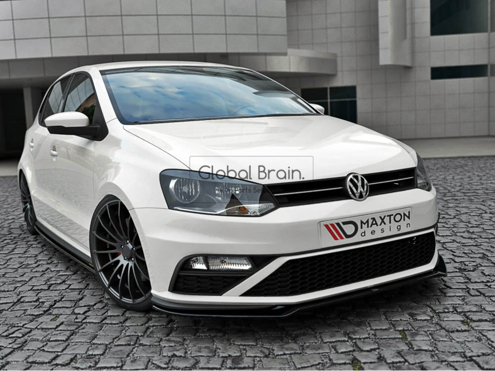 フォルクスワーゲン ポロ 5 6R GTI フロント リップ スポイラー V2 /フロント スプリッター エプロン バンパー｜グローバルブレイン