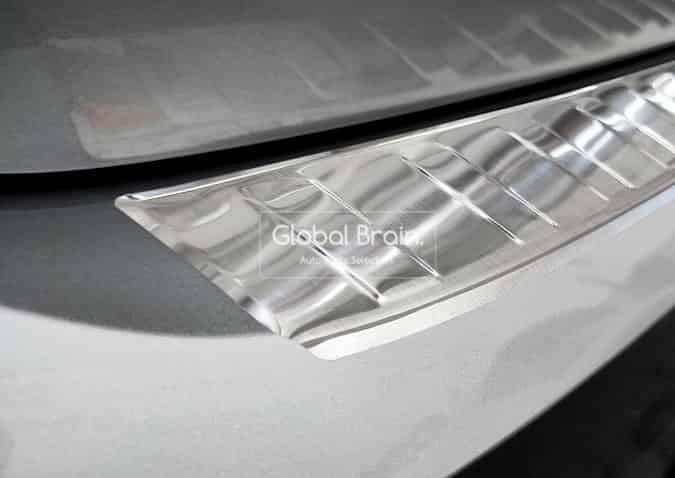 フォルクスワーゲン アルテオン 後期 シューティングブレーク リア バンパー プロテクター ガード シルバー/ VW エアロ パーツ｜グローバルブレイン