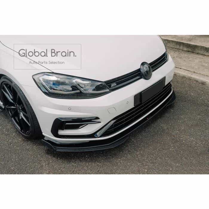 フォルクスワーゲン ゴルフ 7.5 R 後期 - フロント リップスポイラー用 エクステンション / スプリッター ディフューザー エアロ パーツ flow design|グローバルブレイン