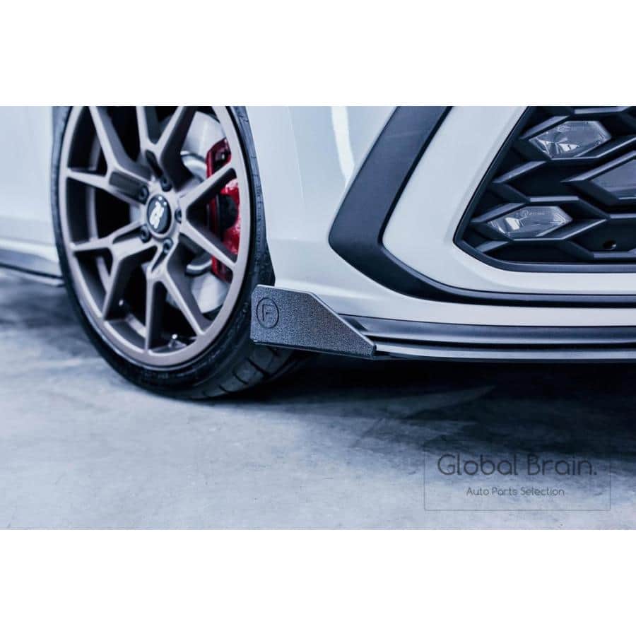 フォルクスワーゲン ゴルフ8 GTI - フロント リップスポイラー用 ウィングレット / スプリッター ディフューザー エアロ パーツ flow design|グローバルブレイン