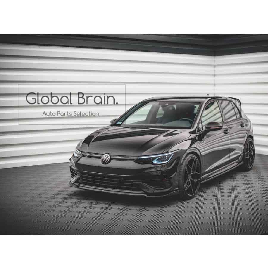 フォルクスワーゲン ゴルフ8 R フロント リップ スポイラーV6/ VolksWagen スプリッター ディフューザー エアロ パーツ カスタム チューン|グローバルブレイン
