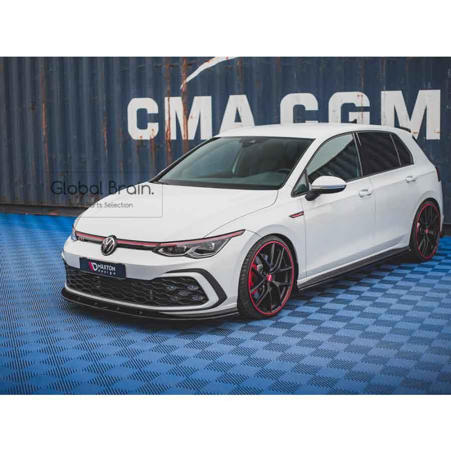 フォルクスワーゲン ゴルフ 8 Rライン/GTI フロント リップ スポイラー V1/ VolksWagen スプリッター ディフューザー エアロ パーツ カスタム チューン｜グローバルブレイン 40,235円