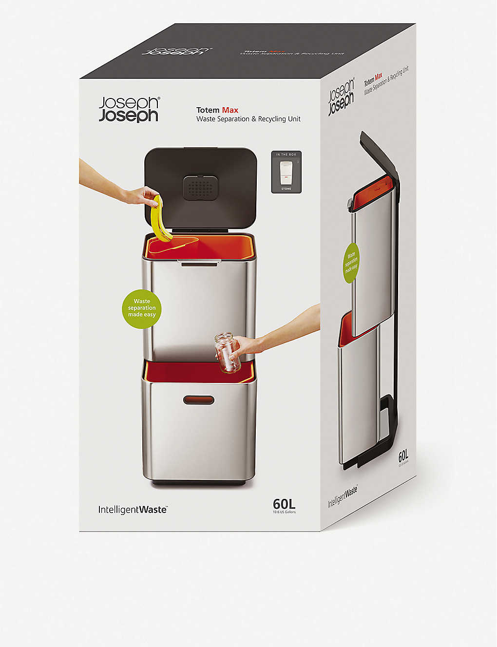 Joseph Joseph トーテム 40L ゴミ箱 40L トーテムコンパクト ステンレス 分別 2段