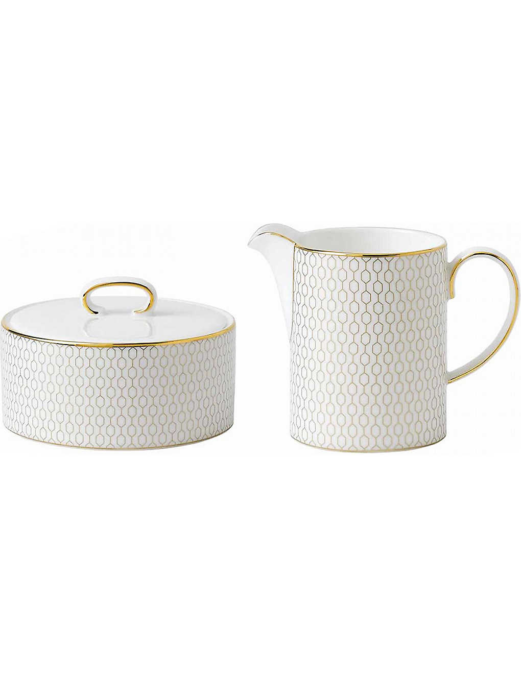 WEDGWOOD Gio Gold シュガーボウルとクリームジャグ 2個セット Gio Gold sugar bowl and cream jug set of two