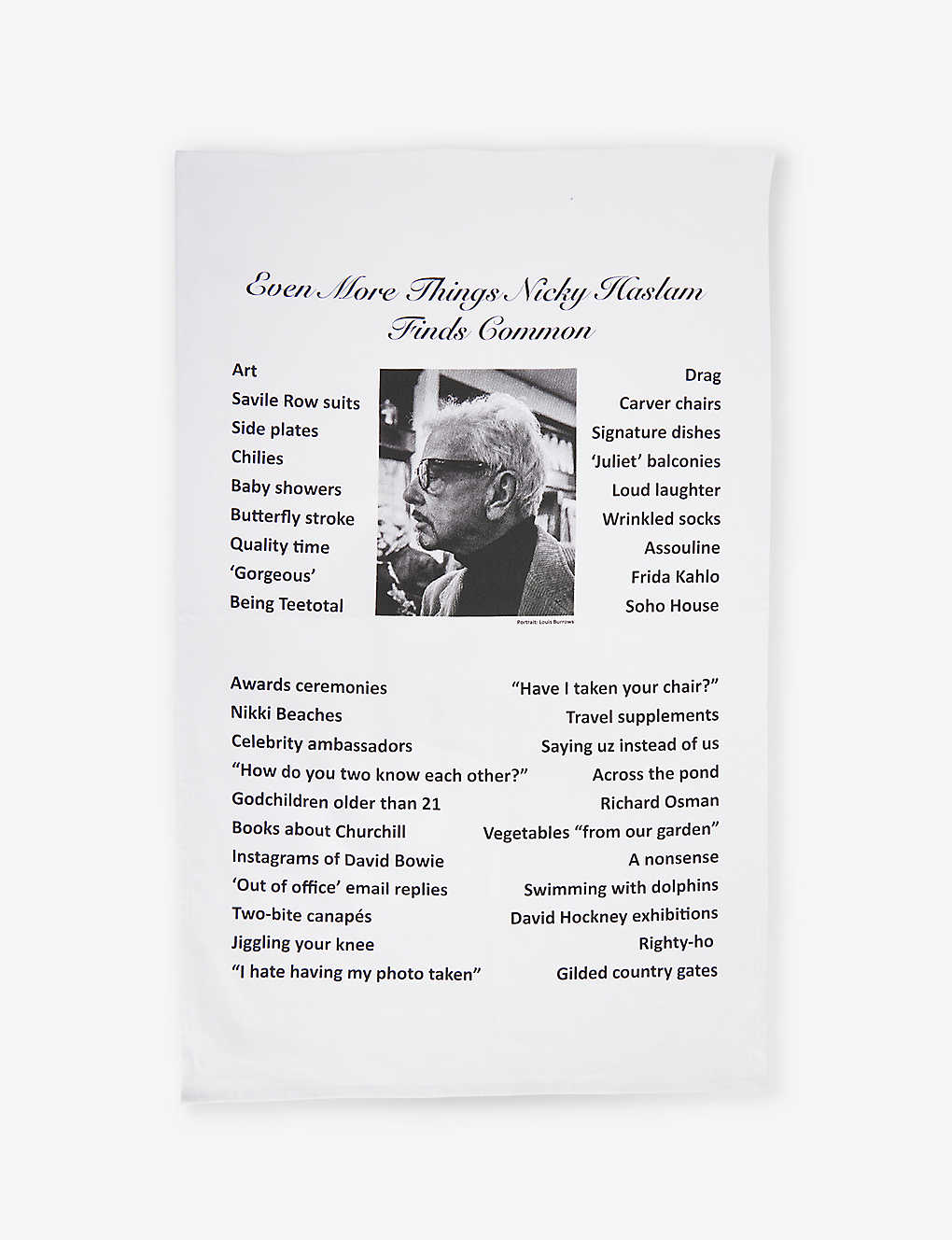 NICKY HASLAM STUDIO LTD 2021 アーカイブデザイン イーブンモアシングス コットンティータオル 2021 Archive Design Even More Things cotton tea towel
