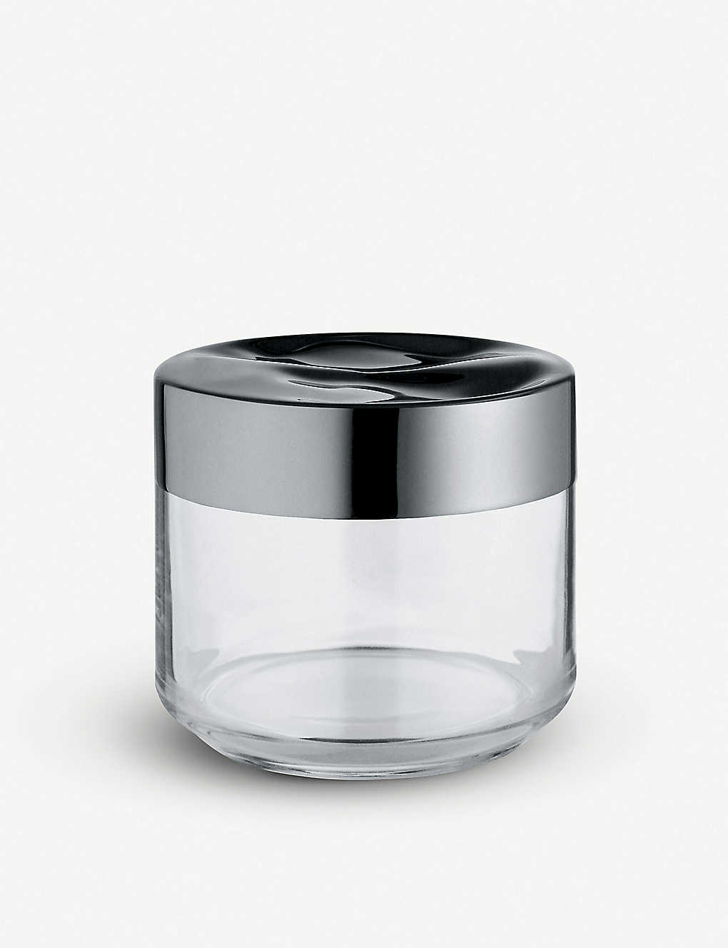 ALESSI ジュリエタ ガラスとステンレススチールのジャー 9.3cm Julieta glass and stainless steel jar 9.3cm NOCOLOR