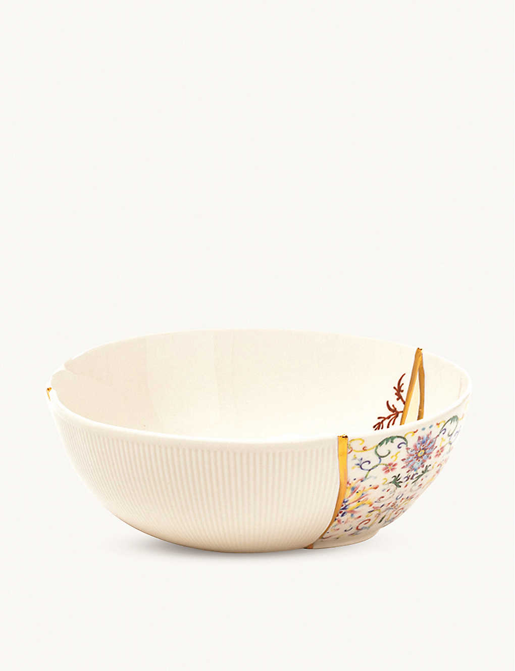 SELETTI 金継ぎ N1 磁器と24金のボウル 19cm Kintsugi N1 porcelain and 24ct gold bowl 19cm NONE
