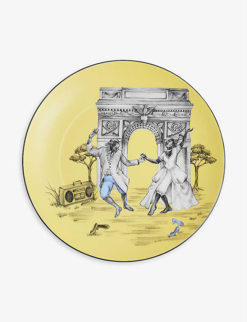 WEDGWOOD シーラブリッジ ハーレム トワル ド ジュイ ダンシング ボーンチャイナ アクセントプレート 20cm Sheila Bridges Harlem Toile de Jouy Dancing bone china accent plate 20cm