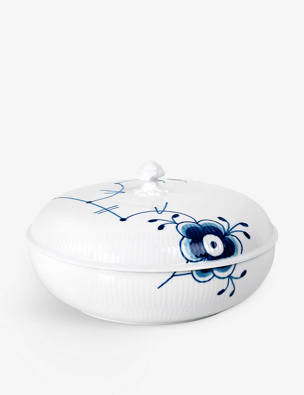 ROYAL COPENHAGEN ブルーフルーテッドメガ手描き磁器ボウル（蓋付き）22.5cm Blue Fluted Mega hand-painted porcelain bowl with lid 22.5cm