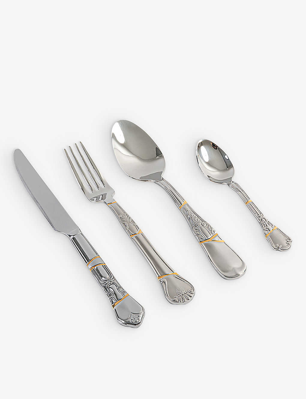 SELETTI 金継ぎステンレスカトラリー4点セット Kintsugi stainless-steel cutlery set of four