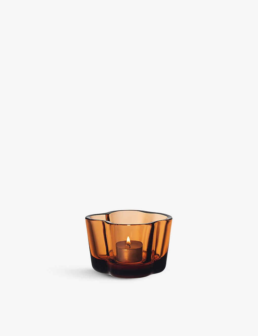 IITTALA アルヴァ・アアルト ウェーブシェイプガラス ティーライトホルダー 6cm Alvar Aalto wave-shape glass tealight holder 6cm