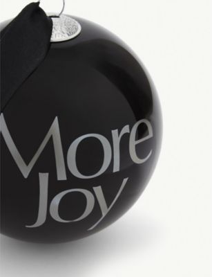 More Joy モアジョイ テキストプリント ボブル 10cm More Joy Text Print Glass Bauble 10cm Black Restorationgardner Org